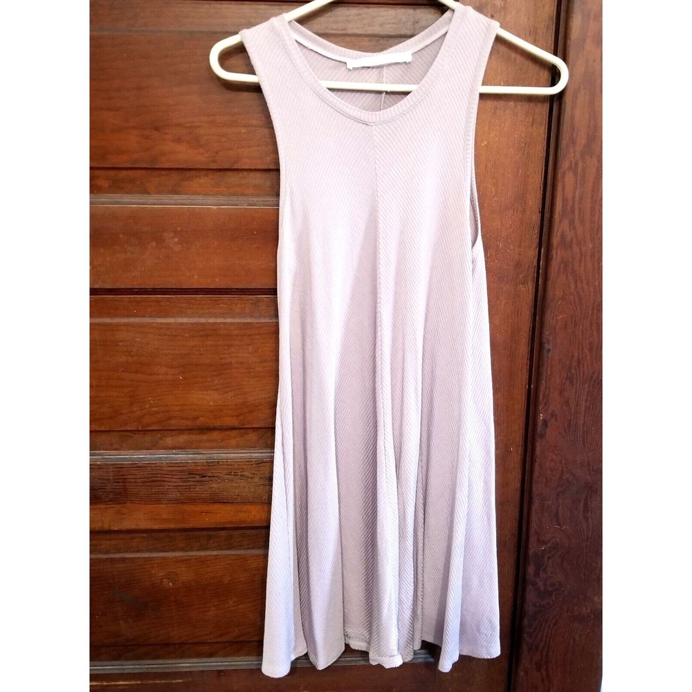 Double Zero Women's Basic Ribbed A Line Dress Dusty Pink Size Small